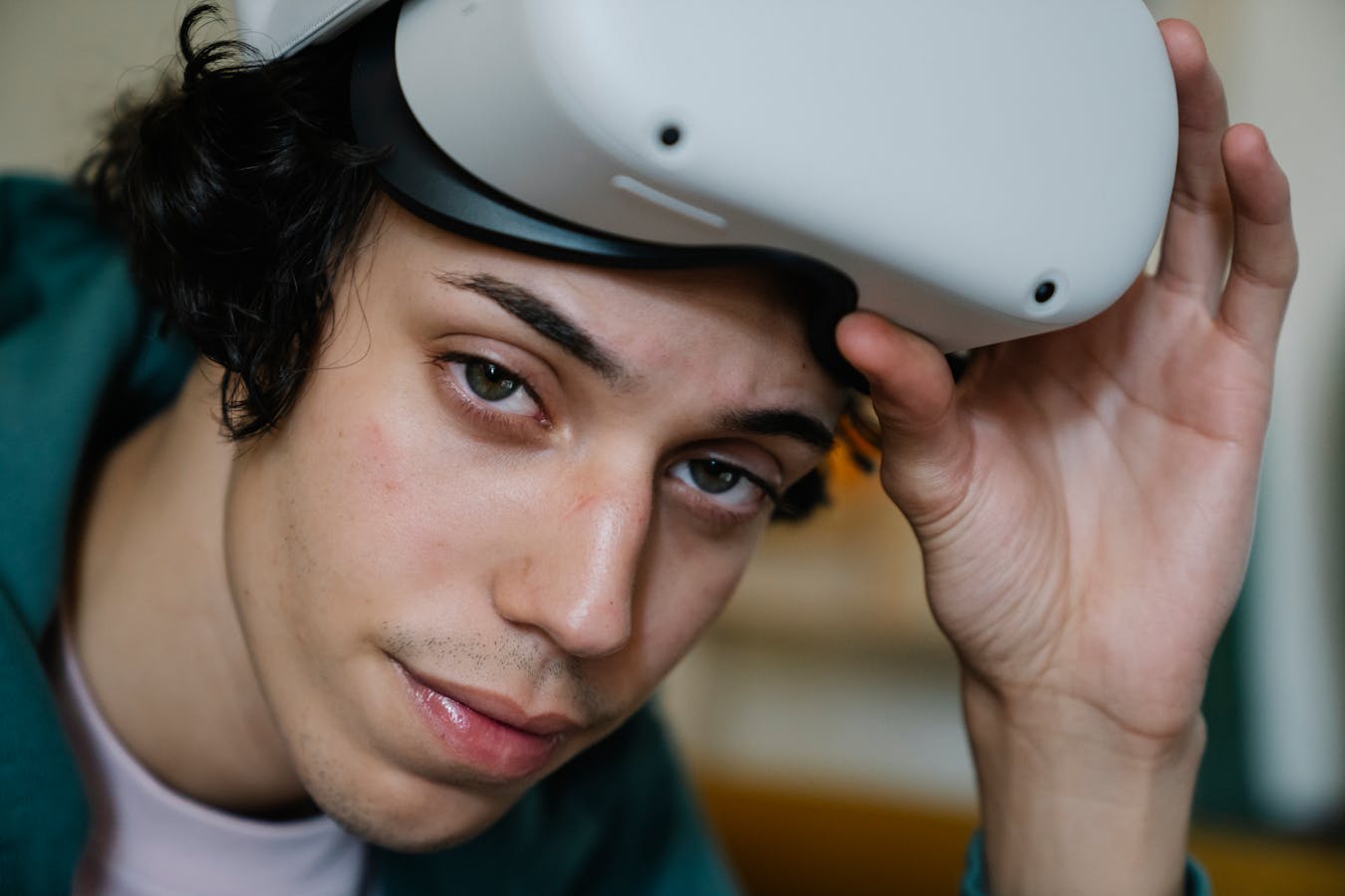 Engineer using VR headset for engineering visualization